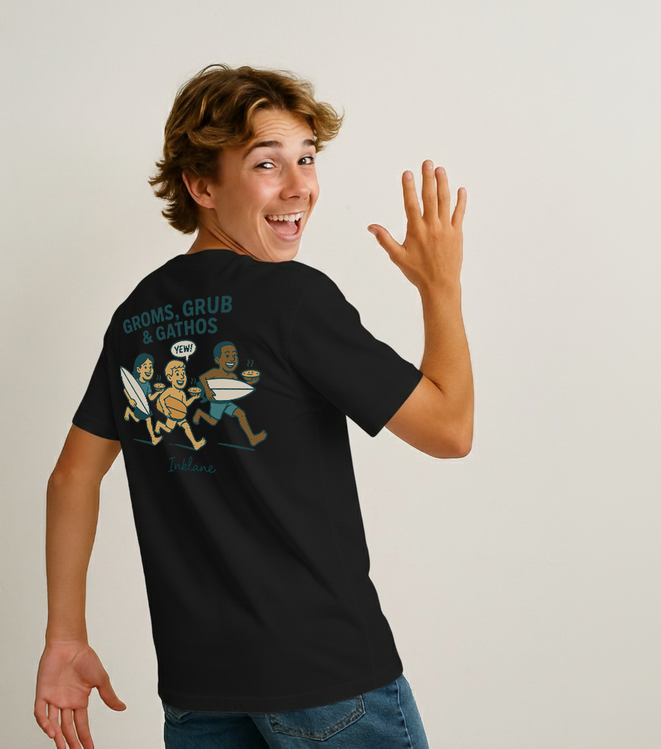Groms, Grub & Gathos Tee
