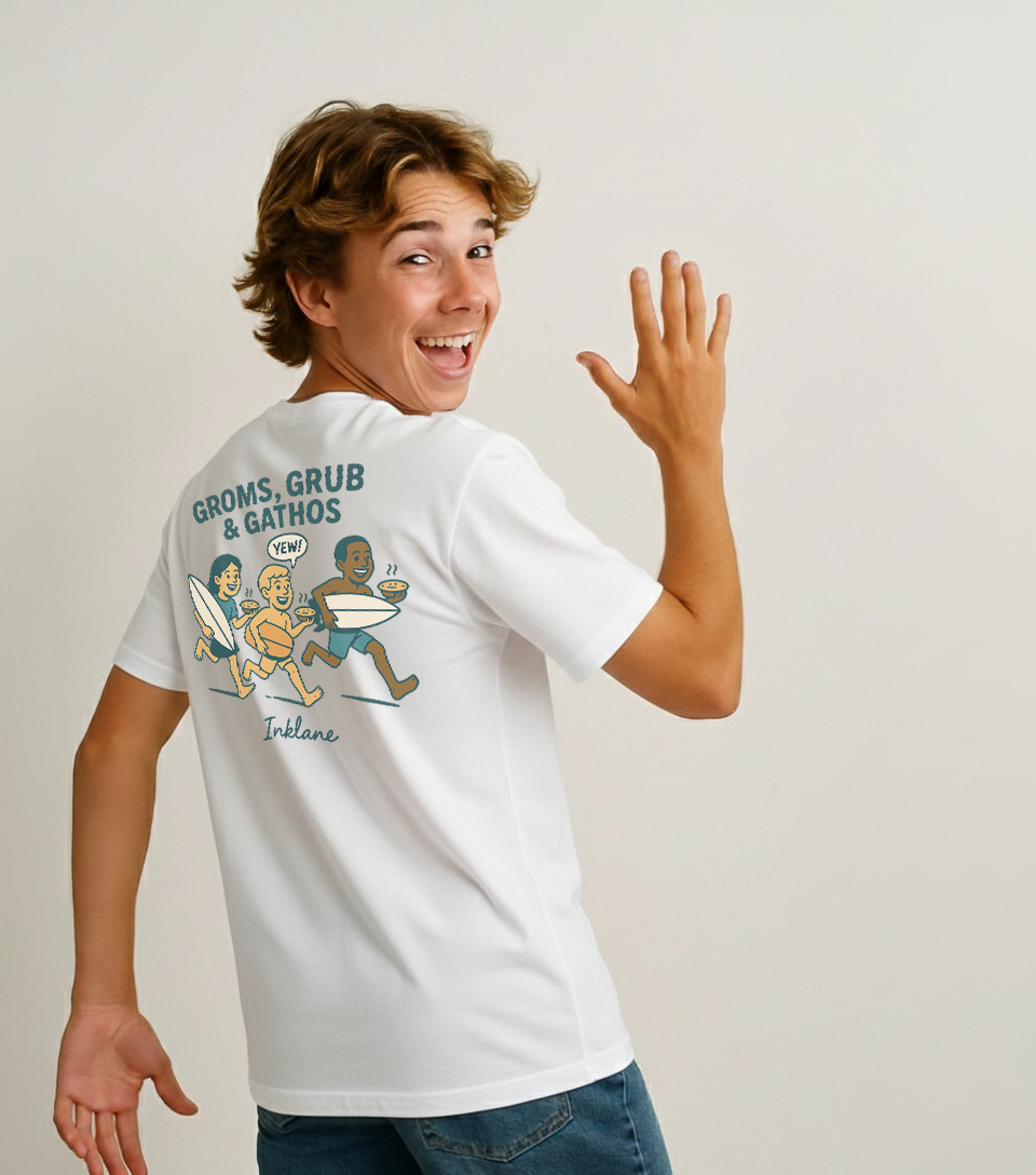 Groms, Grub & Gathos Tee